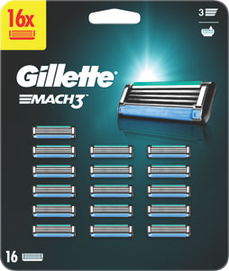 Gillette Mach3 náhradné hlavice 16 ks - Gillette Mach3 strojček + 5 hlavíc | Teta drogérie eshop