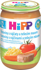 HiPP BIO Cestoviny s rajčinami a teľacím mäsom 220 g - Sunar príkrm Bio zelenina, pražma kráľovská, olivový olej 190 g | Teta drogérie eshop