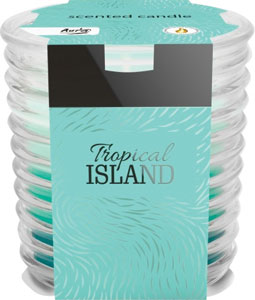 Bispol Tricolor sviečka Tropický ostrov 130 g