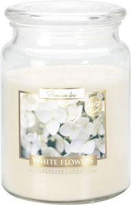 Bispol sviečka veľká Biele kvety 500 g