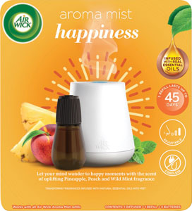 Air Wick aroma vaporizér + náplň Happiness 20 ml - Glade Aromatherapy Electric Pure Happiness náhradná náplň 20 ml | Teta drogérie eshop