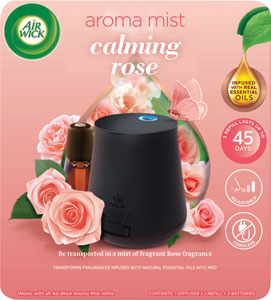 Air Wick aroma vaporizér + náplň Calming Rose 20 ml - Ambi Pur 3VOL náhradná náplň Cotton 20 ml  | Teta drogérie eshop