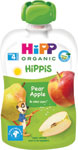 HiPPis BIO 100% ovocie Hruška-Jablko 100 g - Ovko Plus ovocné pyré jablko-broskyňa 120 g | Teta drogérie eshop