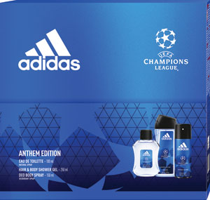 Adidas vianočná kazeta UEFA VII (pánska toaletná voda, sprchový gél,dezodorant)