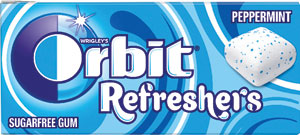 Orbit peppermint handypack 15,6 g - Orbit Refresher Spearmint dóza 67 g | Teta drogérie eshop