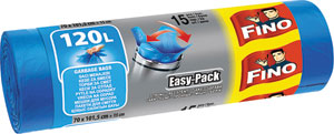 FINO Easy Pack HD vrecia na odpad zaväzovacie 120 l, 15 ks