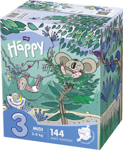 Happy detské plienky Midi 144 ks - Happy Mimi Flexi Comfort detské plienky 5 junior 34 ks | Teta drogérie eshop