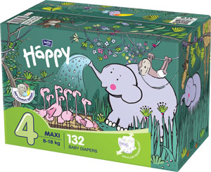 Happy detské plienky Maxi 132 ks - Teta drogérie eshop
