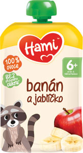 Hami ovocná kapsička Banán a jabĺčko 100 g, 6+