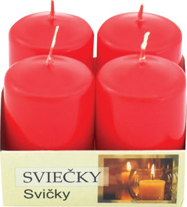 Sviečka adventná červená 4 ks 240 g