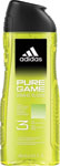 Adidas sprchový gél Pure Game  400 ml - Nivea Men sprchovací gél Extreme Wild Fresh Green 250 ml | Teta drogérie eshop