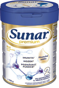 Sunar Premium 2 pokračovacie dojčenské mlieko 700 g