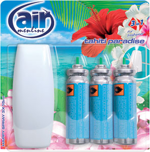 Air menline happy osviežovač vzduchu s rozprašovačom Tahiti Paradise 3x15 ml  - Teta drogérie eshop
