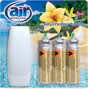 Air menline happy osviežovač vzduchu s rozprašovačom Seychelles Vanilla 3x15 ml  - Teta drogérie eshop