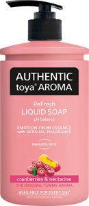 Authentic Toya Aroma tekuté mydlo s dávkovačom cranberries & nectarine 400 ml 