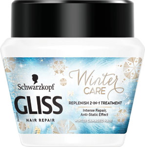 Gliss ošetrujúca maska na vlasy Winter Care 2 v 1 300 ml - Gliss Express kondicionér na vlasy Color Perfector 200 ml  | Teta drogérie eshop