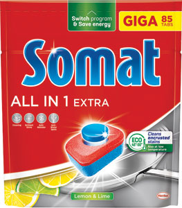 Somat tablety do umývačky riadu All in 1 Extra 85 Tabs - Cif Premium tablety do umývačky Lemon 50 ks | Teta drogérie eshop