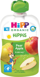 HiPPis BIO 100% ovocie Hruška-Jablko 100 g - Ovko Plus ovocné pyré jablko-hruška 120 g | Teta drogérie eshop