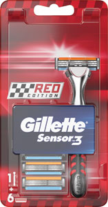 Gillette Sensor3 holiaci strojček + 6 holiacich hlavíc - Gillette Fusion 5 náhradné hlavice 8 ks + gél na holenie 200 ml  | Teta drogérie eshop