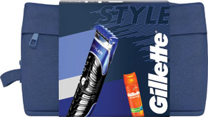 Gillette darčeková súprava Fusion univerzálny strojček + príslušenstvo + gél na holenie   - Teta drogérie eshop