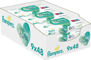 Pampers Wipes vlhčené utierky Aqua pure 9x48 ks = 432 ks