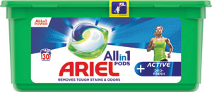 Ariel gélové tablety Active deo Fresh 30 ks - Teta drogérie eshop