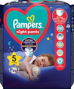 Pampers Night Pants plienkové nohavičky veľkosť 5 22 ks