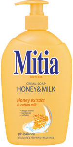 Mitia tekuté mydlo s dávkovačom Honey & Milk 500 ml