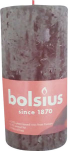 Bolsius sviečka valec rustik šedá 130/68 mm