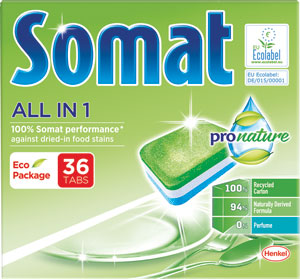 Somat tablety do umývačky riadu All in 1 ProNature ekologické 36 Tabs - Jar Platinum tablety do umývačky riadu Citrón 65 ks | Teta drogérie eshop