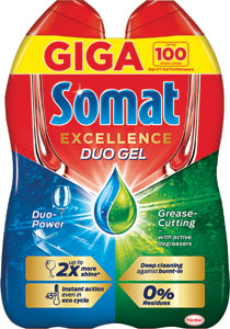Somat gél do umývačky riadu Excellence Duo Grease Cutting 1800 ml - Finish Tabs Quant.Ultim.(50KS/BAL) LEMON | Teta drogérie eshop