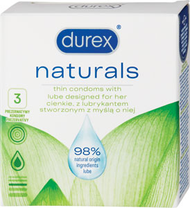 Durex kondómy Naturals 3 ks - You & me lubrigačný gél Waterlube 150 ml | Teta drogérie eshop