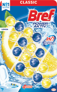 Bref tuhý WC blok Power Aktiv Lemon 4 x 50 g