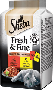 Sheba kapsička Fresh & Fine mix hovädzie a kurča 6x50 g 300 g - Sheba kapsička Fresh & Fine mix losos a tuniak 6x50 g 300 g | Teta drogérie eshop