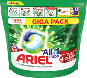 Ariel gélové tablety Extra clean 70 ks - Teta drogérie eshop