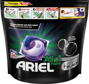 Ariel pracie kapsuly All in 1 Pods +Revitablack 36 PD - Teta drogérie eshop