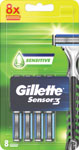 Gillette Sensor náhradné hlavice 8 ks - Ameté holiaci strojček 4 brity 2 ks náhradné hlavice | Teta drogérie eshop
