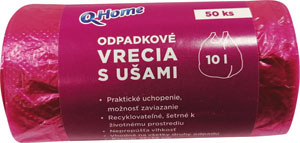 Q-Home Odpadkové vrecia s ušami 10 l 50 ks