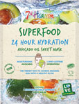 7th Heaven Superfood 24 Hour Hydration pleťová maska na obrúsku Avokádo 1 ks - Teta drogérie eshop