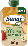 Sunar BIO ovocná kapsička jablko, banán 4m+, 100 g - Teta drogérie eshop