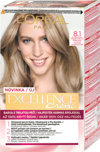 L'Oréal Paris Excellence Créme farba na vlasy 8.1 Blond svetlá popolavá - Garnier Color Naturals farba na vlasy 9N Veľmi svetlá blond | Teta drogérie eshop