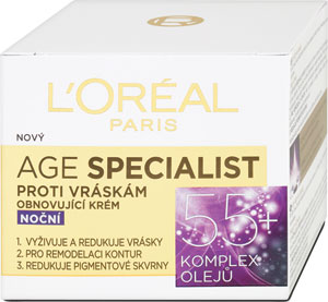 L'Oréal Paris nočný krém Age Specialist 55+ 50 ml - Teta drogérie eshop