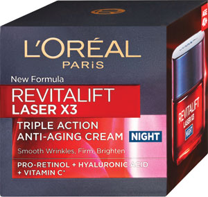 L'Oréal Paris nočný krém Revitalift Laser X3 50 ml - L'Oréal Paris denný hydratačný krém s SPF 20 Hyaluron Specialist 50 ml | Teta drogérie eshop