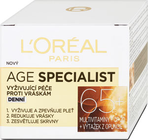 L'Oréal Paris denný krém Age Specialist 65+ 50 ml - Nivea spevňujúci denný krém Q10 Power OF30 50 ml | Teta drogérie eshop