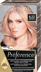L'Oréal Paris Préférence farba na vlasy 8.23 Trblietavá ružová - Palette Intesive Color Creme farba na vlasy 10-1 (C10) Ľadový striebroplavý 50 ml | Teta drogérie eshop