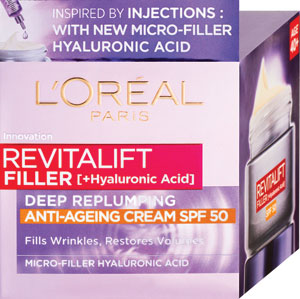 L'Oréal Paris denný krém SPF 50 Revitalift Filler Hyaluron 50 ml