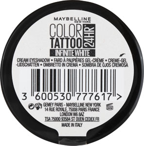 Maybeline New York očné tiene Color Tattoo 45 Infinite White - Dermacol očný tieň Longlasting Intense č. 07 | Teta drogérie eshop