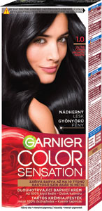 Garnier Color Sensation farba na vlasy 1.0 Ultra čierna - Palette Intensive Color Creme farba na vlasy 9.5-21 Žiarivý striebristo plavý 50 ml | Teta drogérie eshop