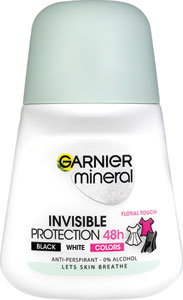 Garnier Mineral guľôčkový antiperspirant proti škvrnám Invisible Anti-Marks Stains Fading 48h 50 ml - Teta drogérie eshop