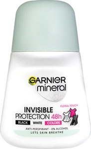 Garnier Mineral guľôčkový antiperspirant proti škvrnám Invisible Anti-Marks Stains Fading 48h 50 ml